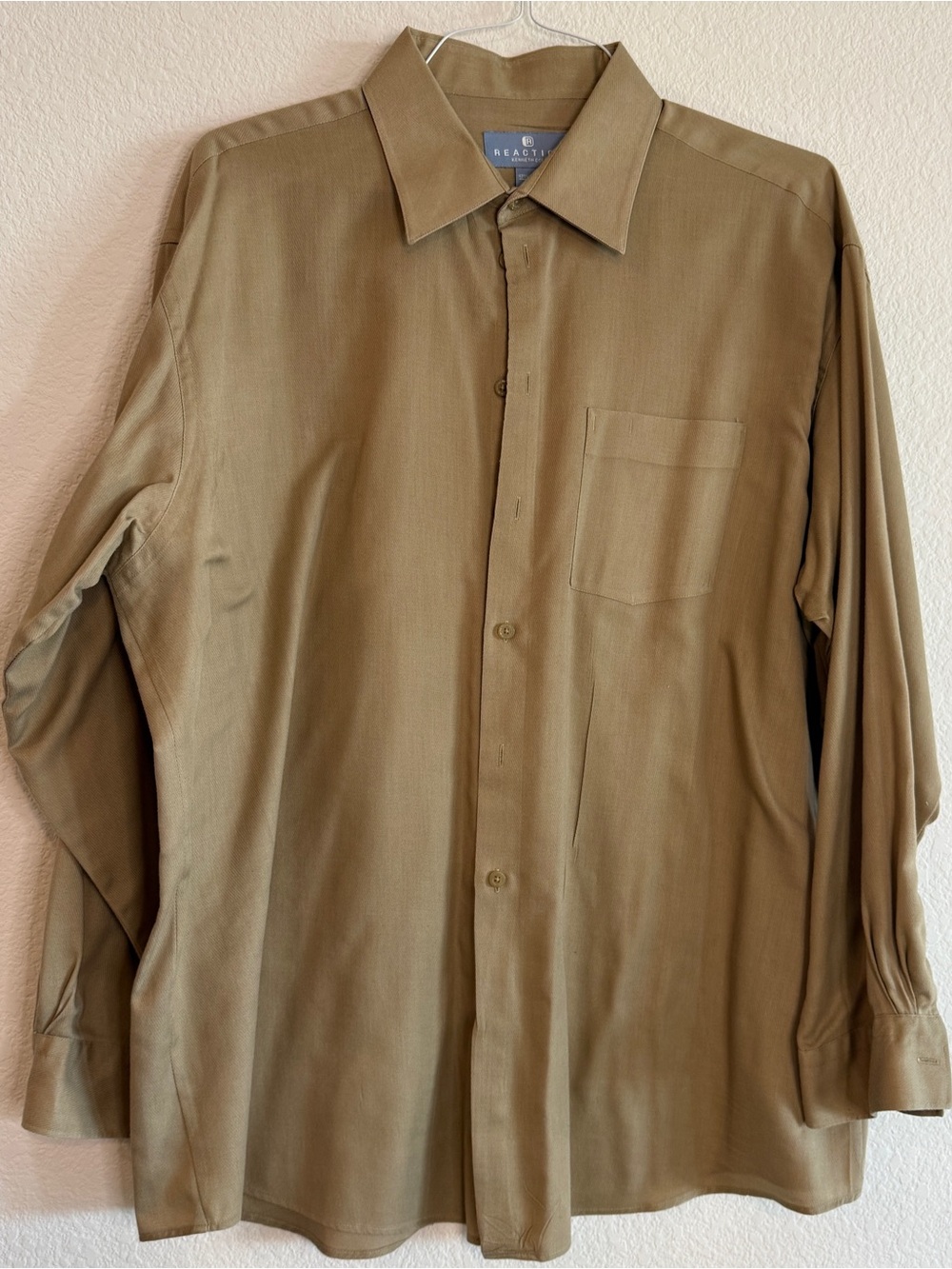 Kenneth Cole REACTION Tan XL Modern Fit Dress Shirt | Classic Business